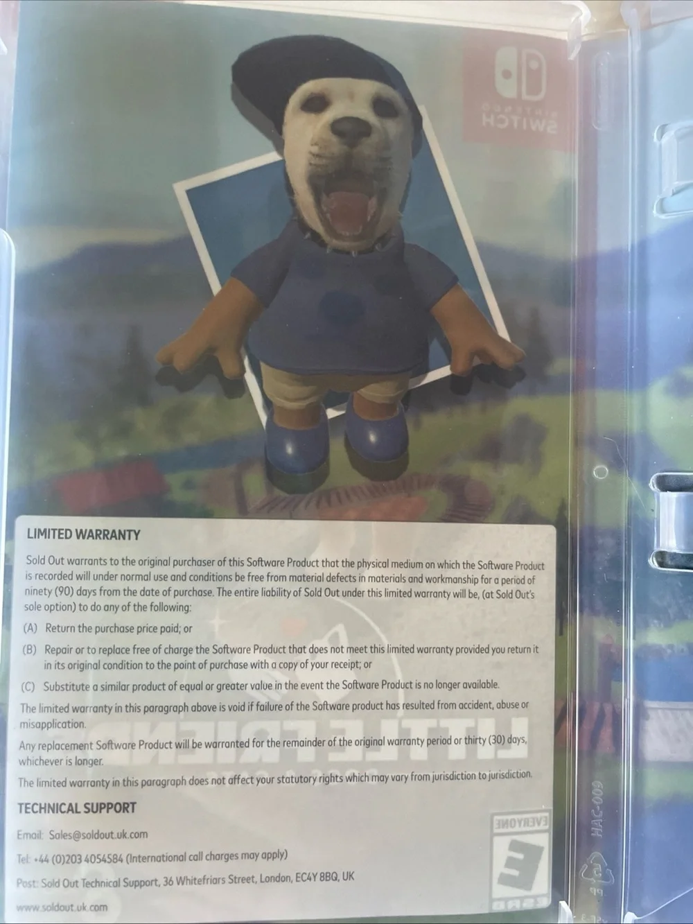 Dog-themed video game case